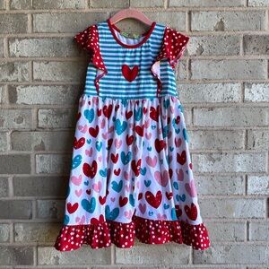Heart Patterned Girls Dress